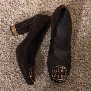 Tory Burch brown suede heels